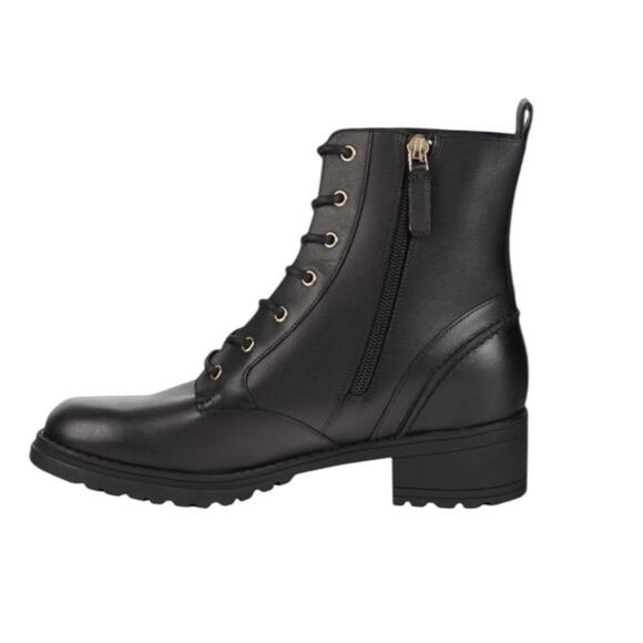 NWOT Cole Haan Black Camea Leather Waterproof Combat Booties – Sz 9.5B - Picture 3 of 8